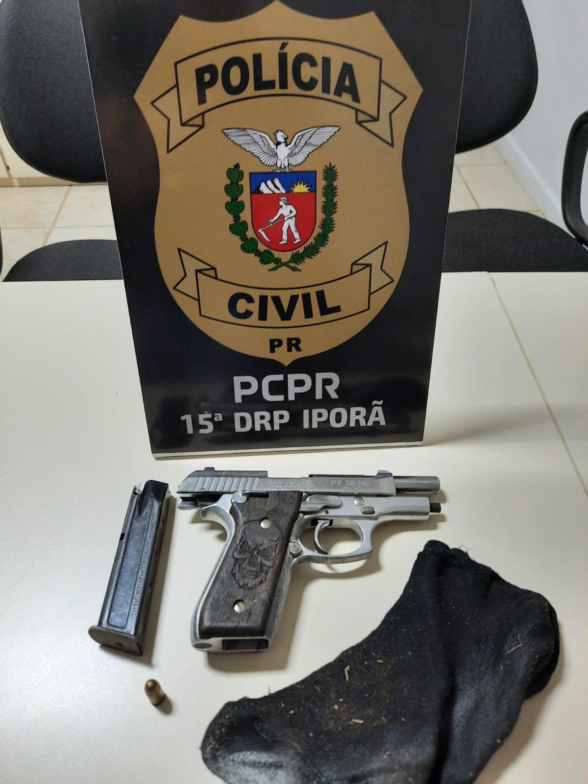 POLÍCIA CIVIL DE IPORÃ APREENDE ARMA DE FOGO UTILIZADA NA PRÁTICA DE HOMICÍDIO DE EMPRESÁRIO EM FRANCISCO ALVES