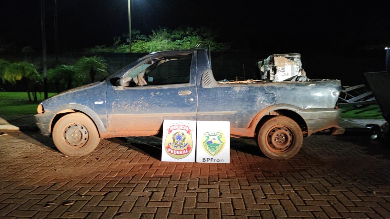 Polícia Federal e BPFRON-PMPR apreendem veículo carregado com cigarros eletrônicos em Guaíra