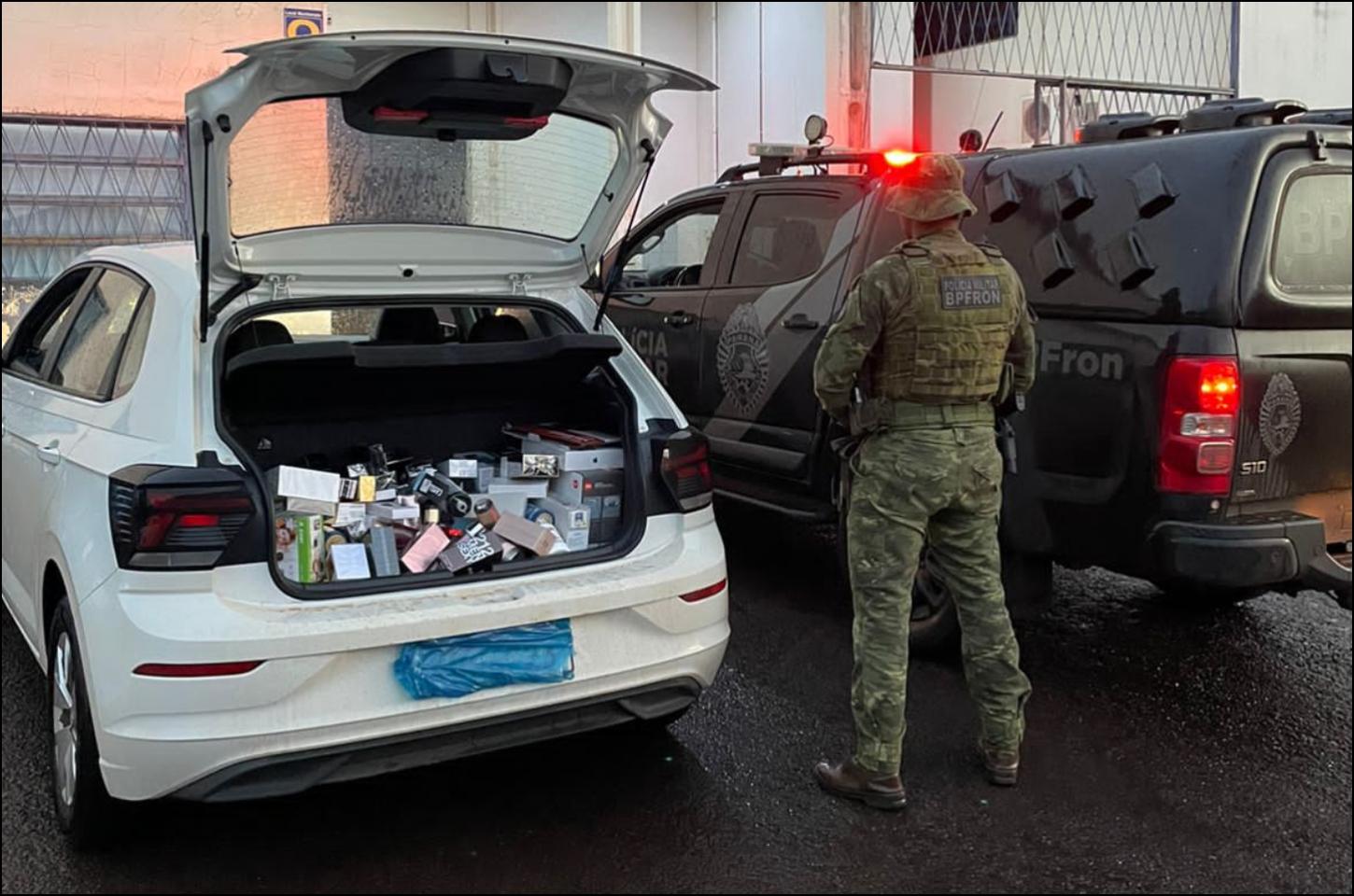 BPFRON Intercepta Veículo com Mercadorias Ilegais Avaliadas em R$70.000,00