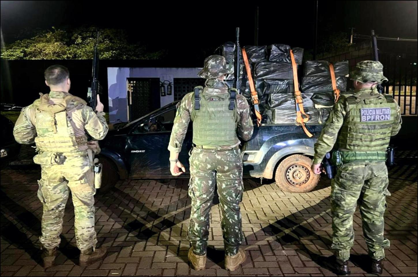 Forças de Segurança apreendem cigarros ilegais em Operação conjunta na cidade de Guaíra