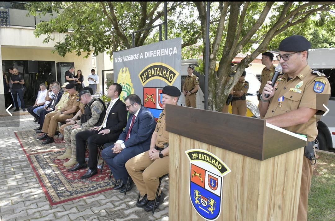 Solinidade de inauguração da nova sede do 25º Batalhão de Polícia Militar do Paraná e entrega de medalhas