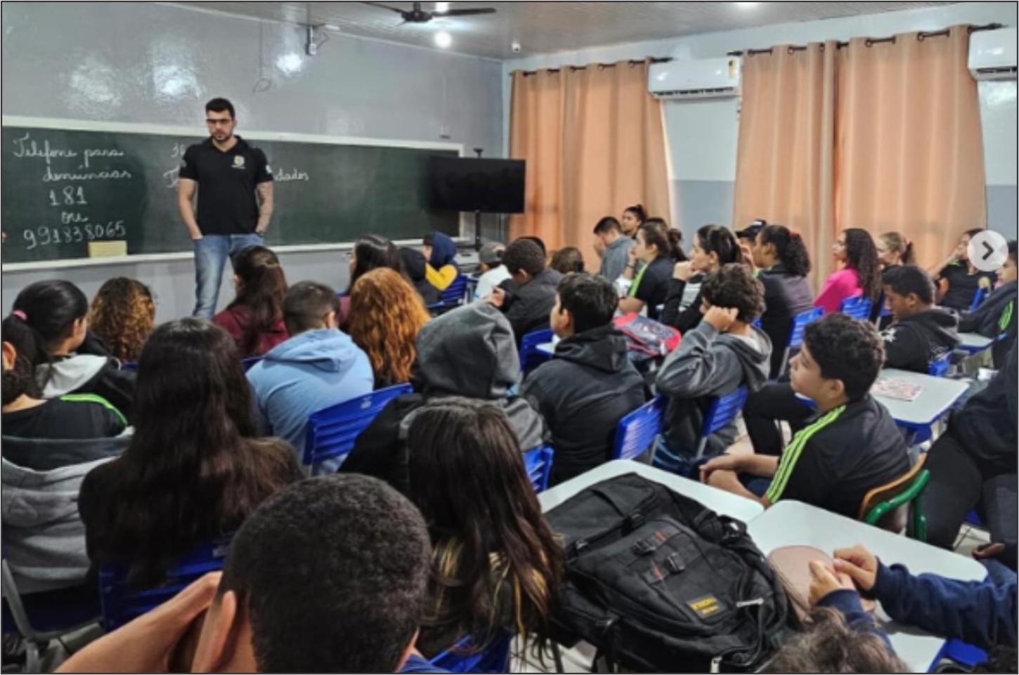 Delegado Luã Mota realiza Palestra na Escola Estadual do Campo de Guaiporã sobre os perigos do Cigarro Eletrônico