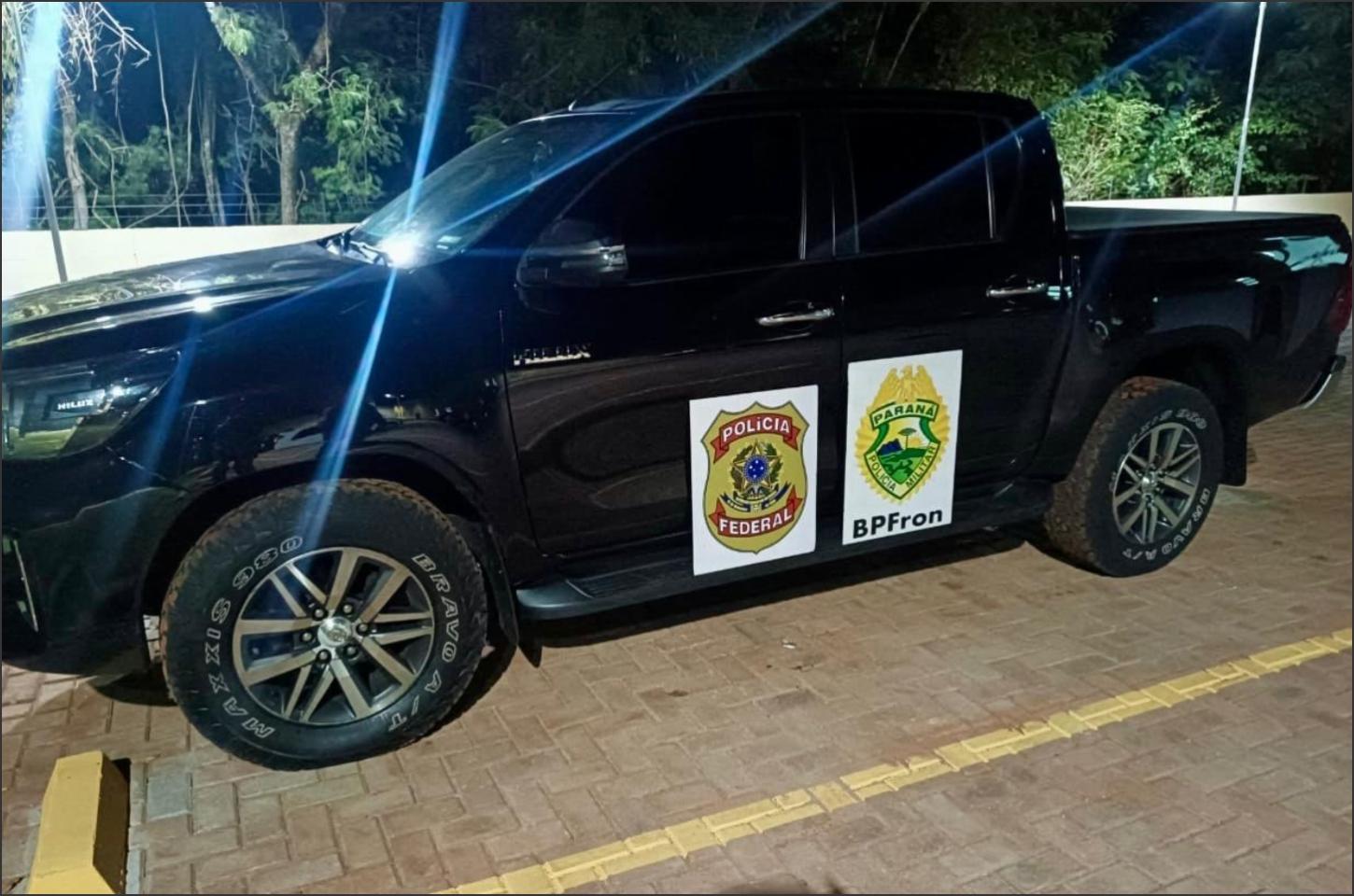 Agentes do NEPOM e BPFRON recuperam Caminhonete Furtada na cidade Guaíra