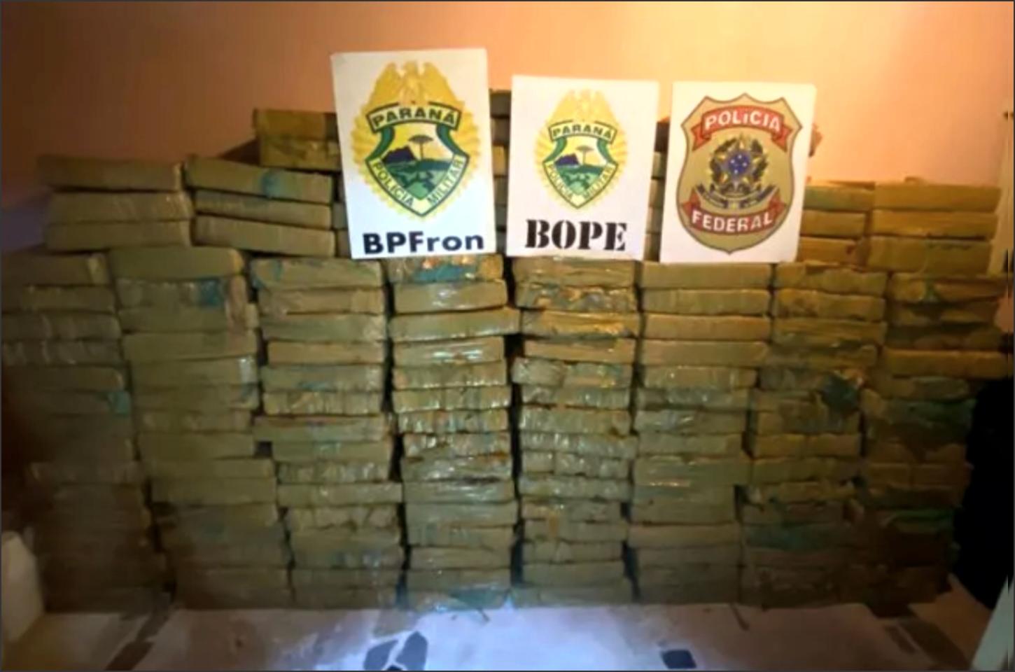 Ação coordenada entre BPFRON, BOPE e Polícia Federal resulta em grande apreensão de drogas na cidade de Iporã; prejuízo ao crime é estimado em R$ 2,8 milhões