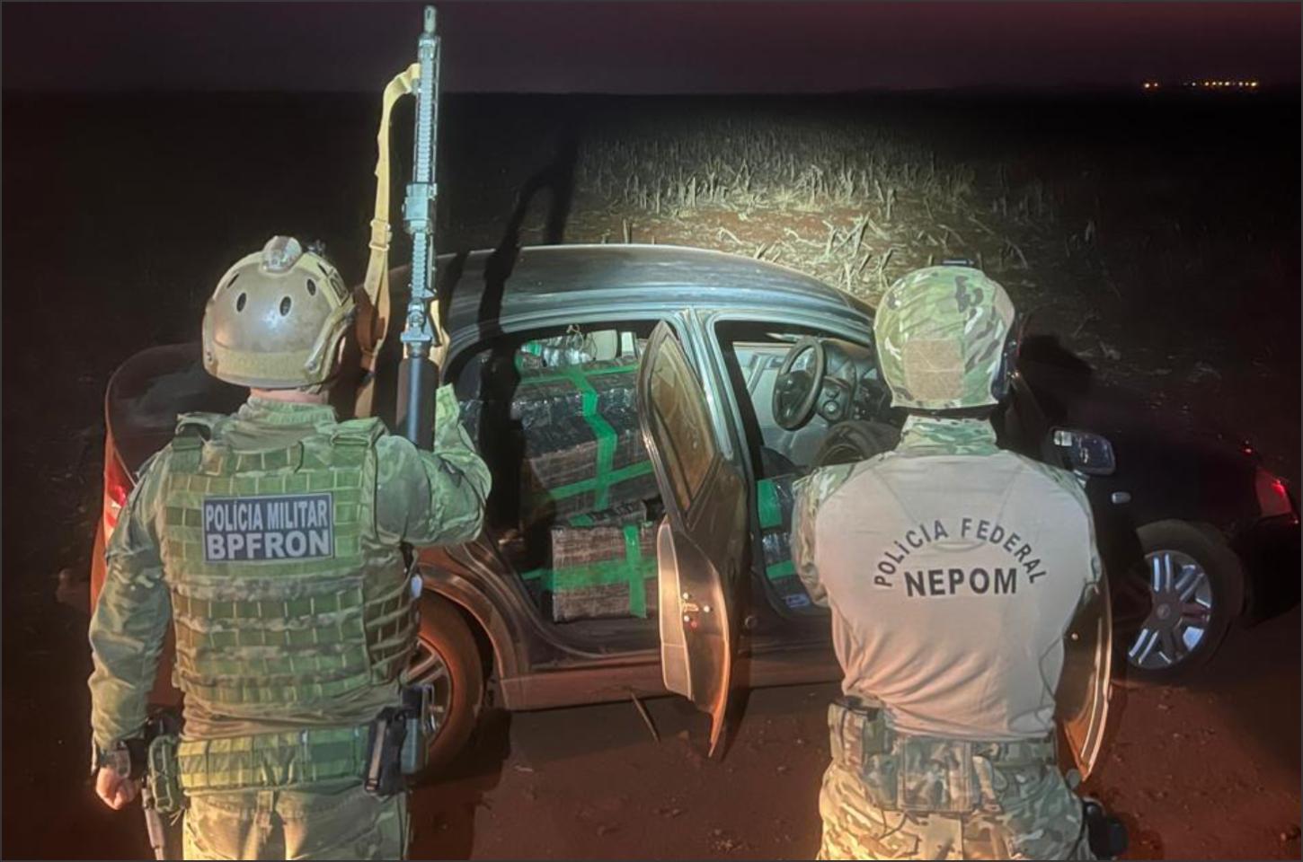 BPFRON apreende mais de meia tonelada de maconha na cidade de Guaíra