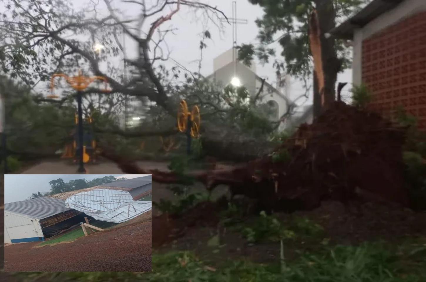 Temporal causa estragos em Palotina e deixa parte da cidade sem energia.