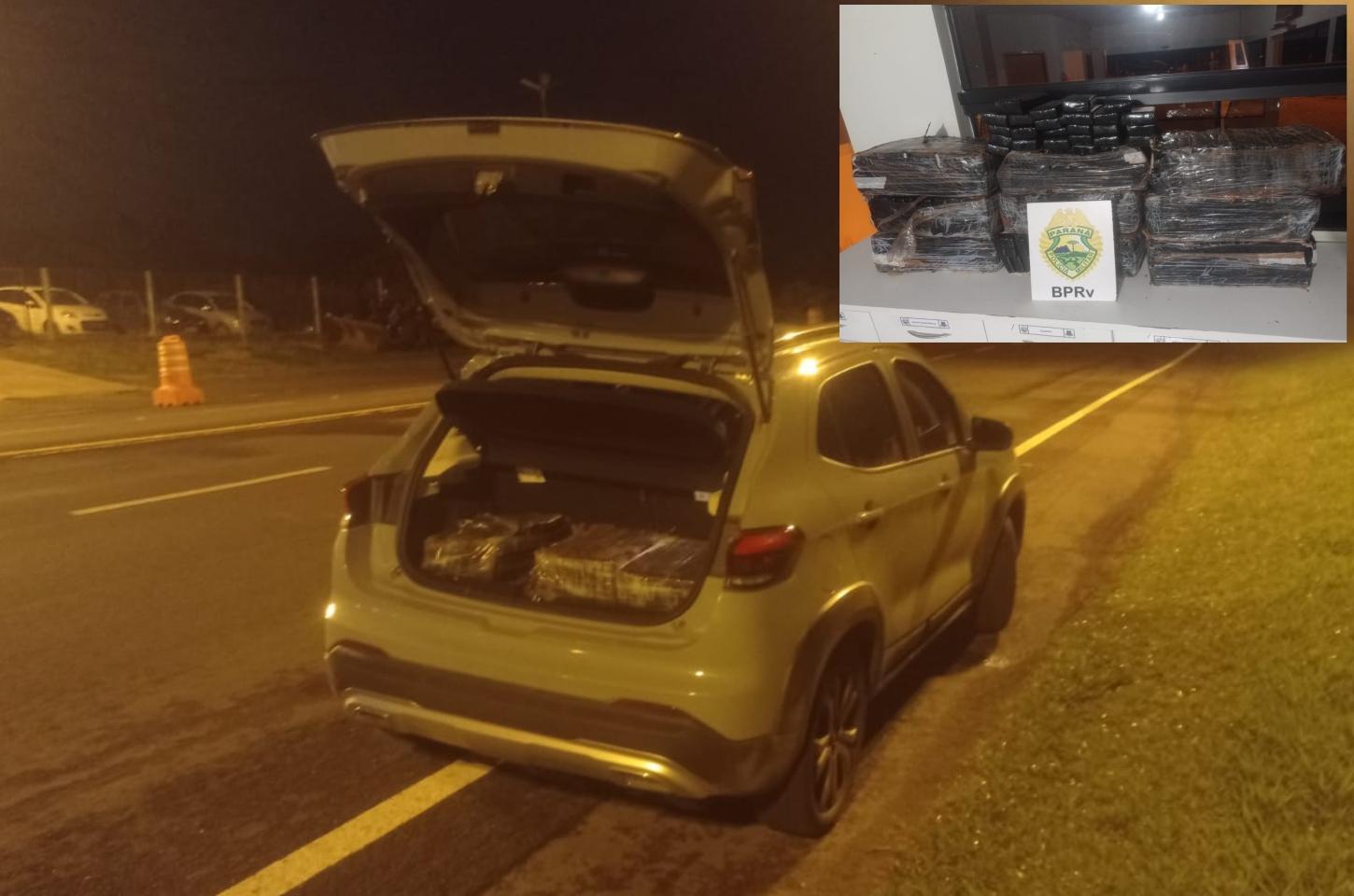 Veículo Roubado com 196 kg de Maconha é Apreendido em Operação na PR-323 em Iporã.