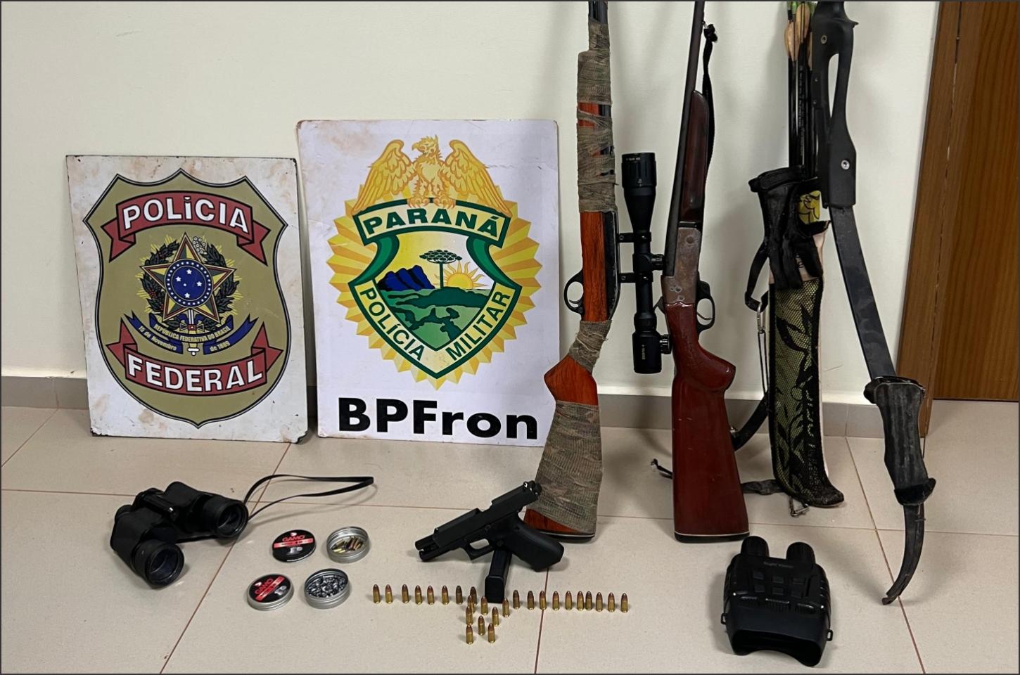 Polícia Federal e BPFron desarticulam arsenal ilegal em Guaíra