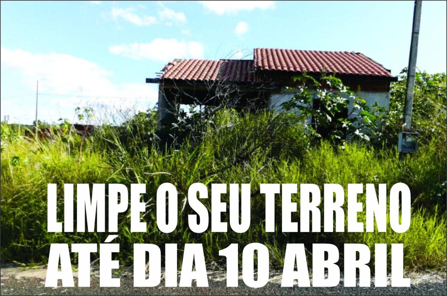 Altônia Anuncia Limpeza de Terrenos Baldios para proprietários até dia 10 de Abril