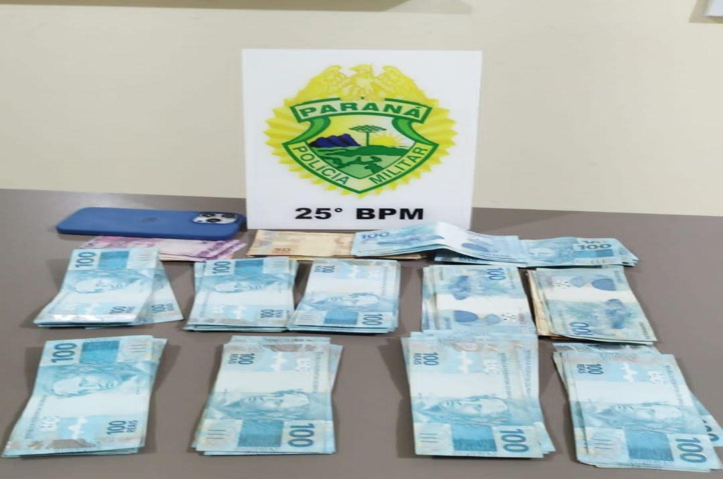 Motorista sem CNH é flagrado em manobras perigosas e acaba detido com mais de R$ 11 mil em Pérola