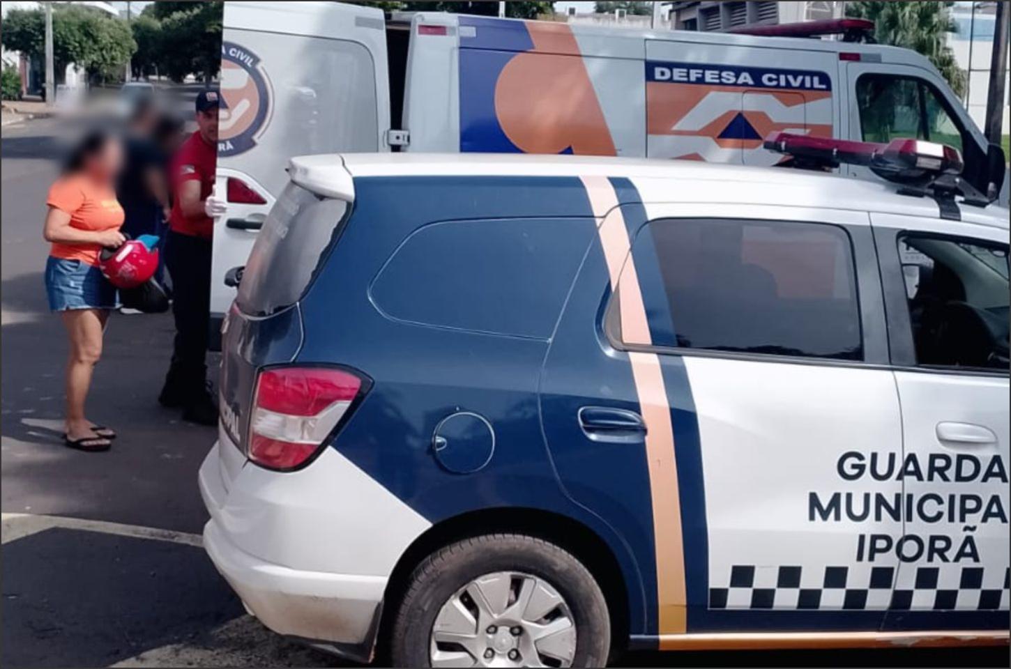 Defesa Civil de Iporã atende acidente com queda de moto na Avenida Presidente Castelo Branco