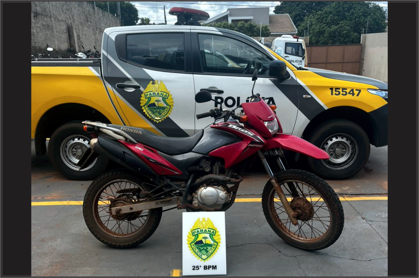Motocicleta furtada em Jesuítas é recuperada pela Polícia Militar em Iporã
