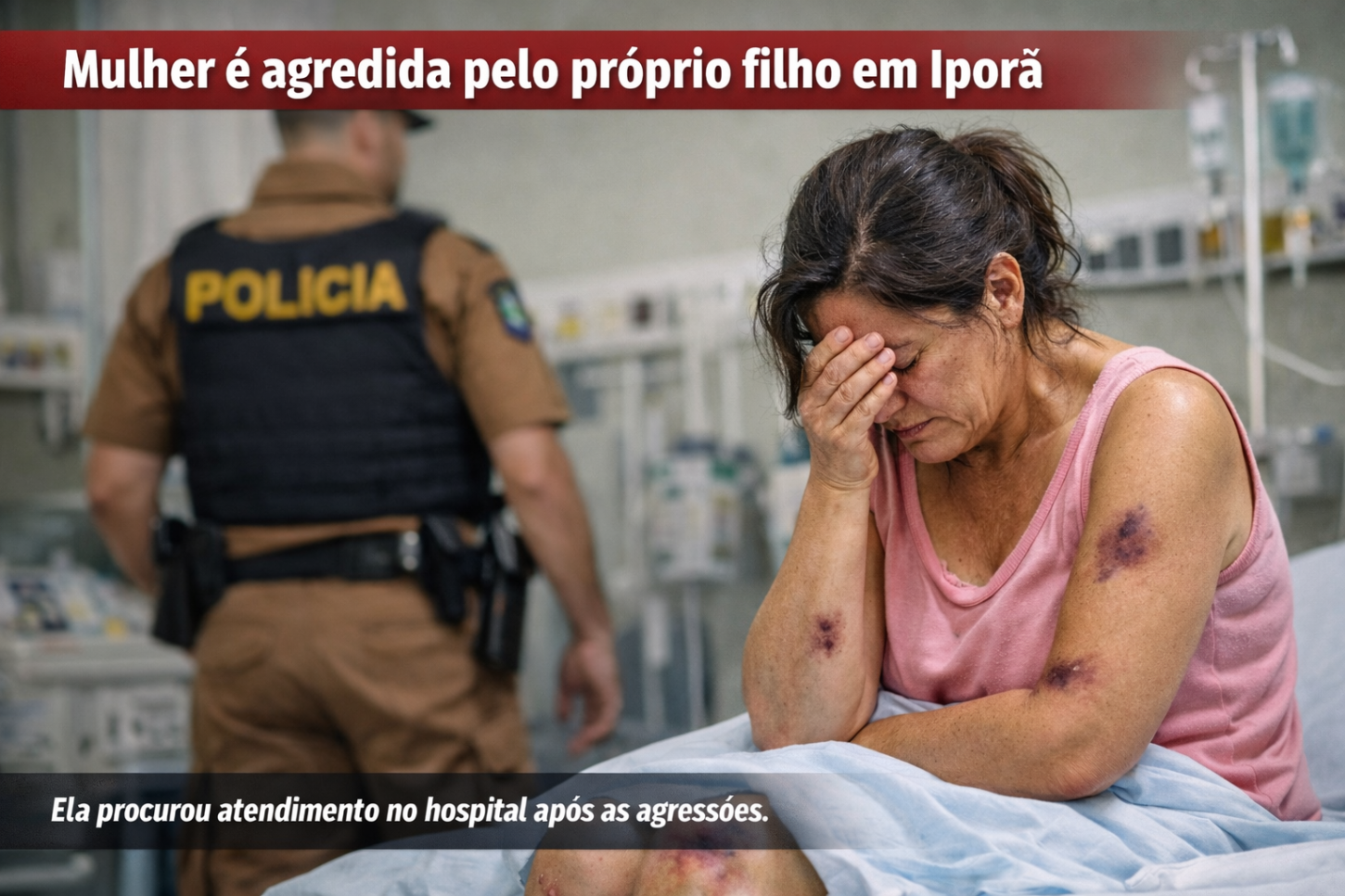 Mãe procura hospital após ser agredida pelo próprio filho em Iporã