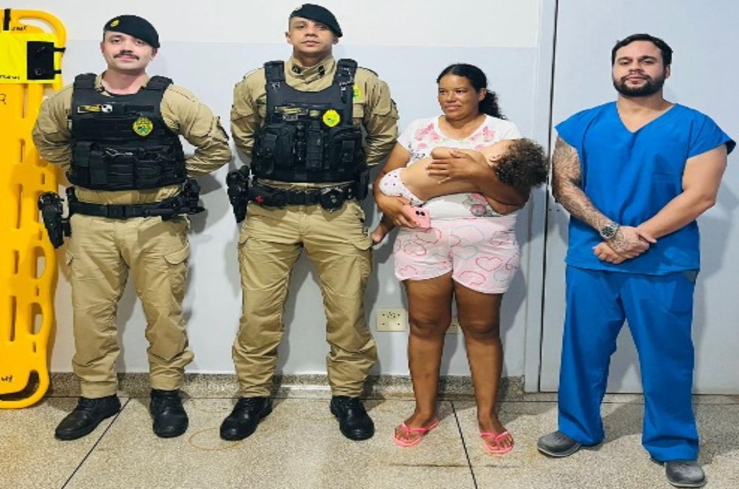 Ação rápida da Polícia Militar salva bebê de 1 ano após emergência em Iporã