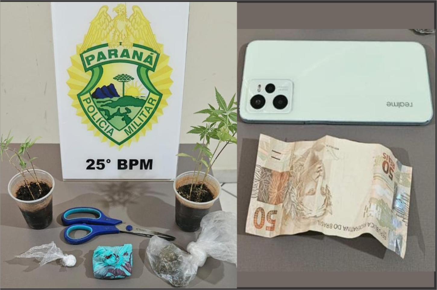 Jovem é detido por suspeita de tráfico de drogas no centro de Pérola