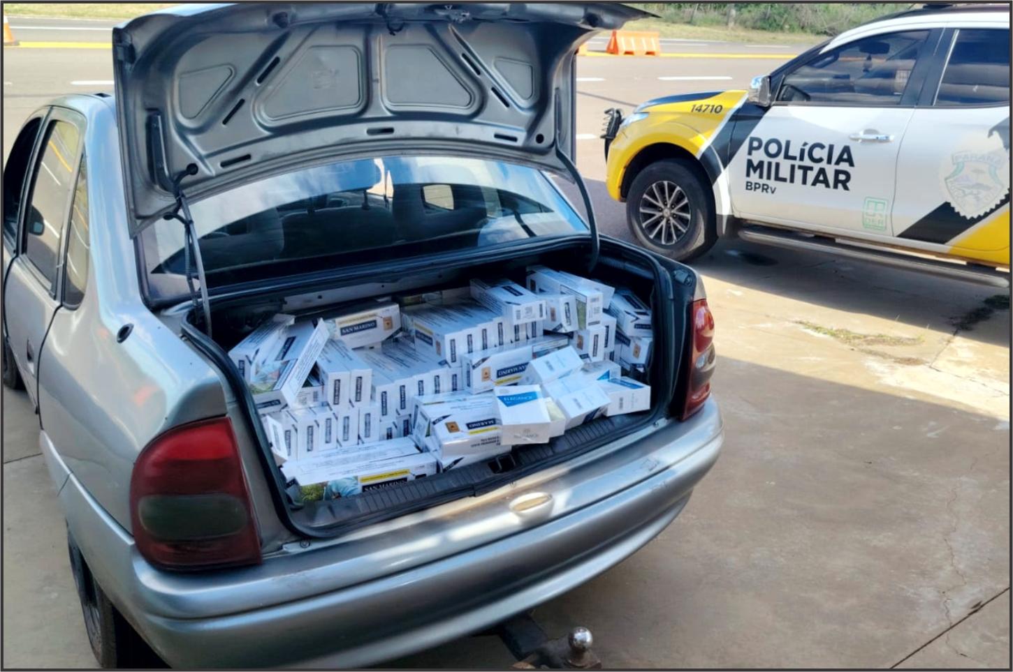 Carga de cigarros contrabandeados é apreendida durante fiscalização na PRC-272 em Iporã