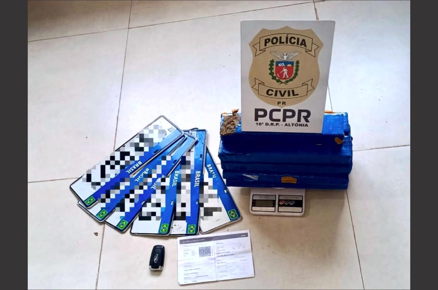 Polícia Civil apreende 7,3 kg de maconha e veículo adulterado em Altônia