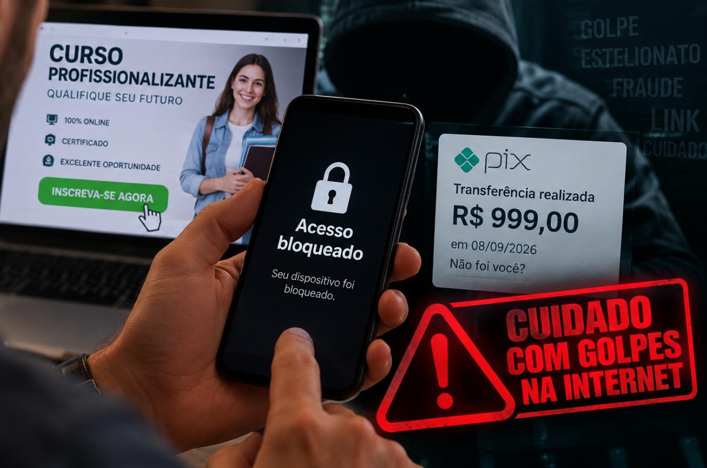 Golpe começa com anúncio de curso profissionalizante e termina com PIX de R$ 999,00