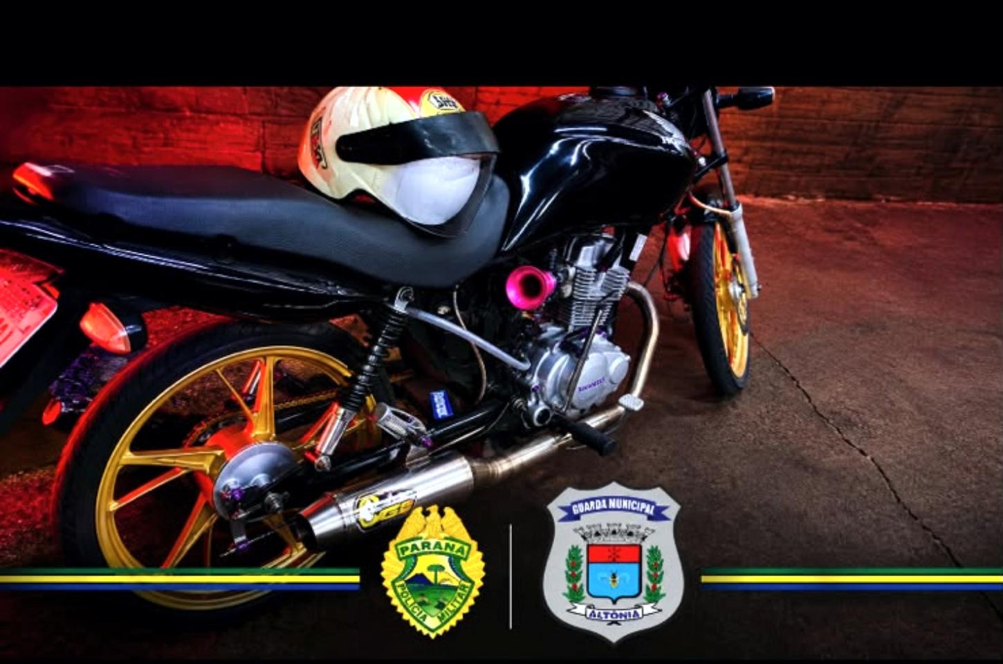 Motocicleta com escapamento irregular é abordada durante patrulhamento em Altônia