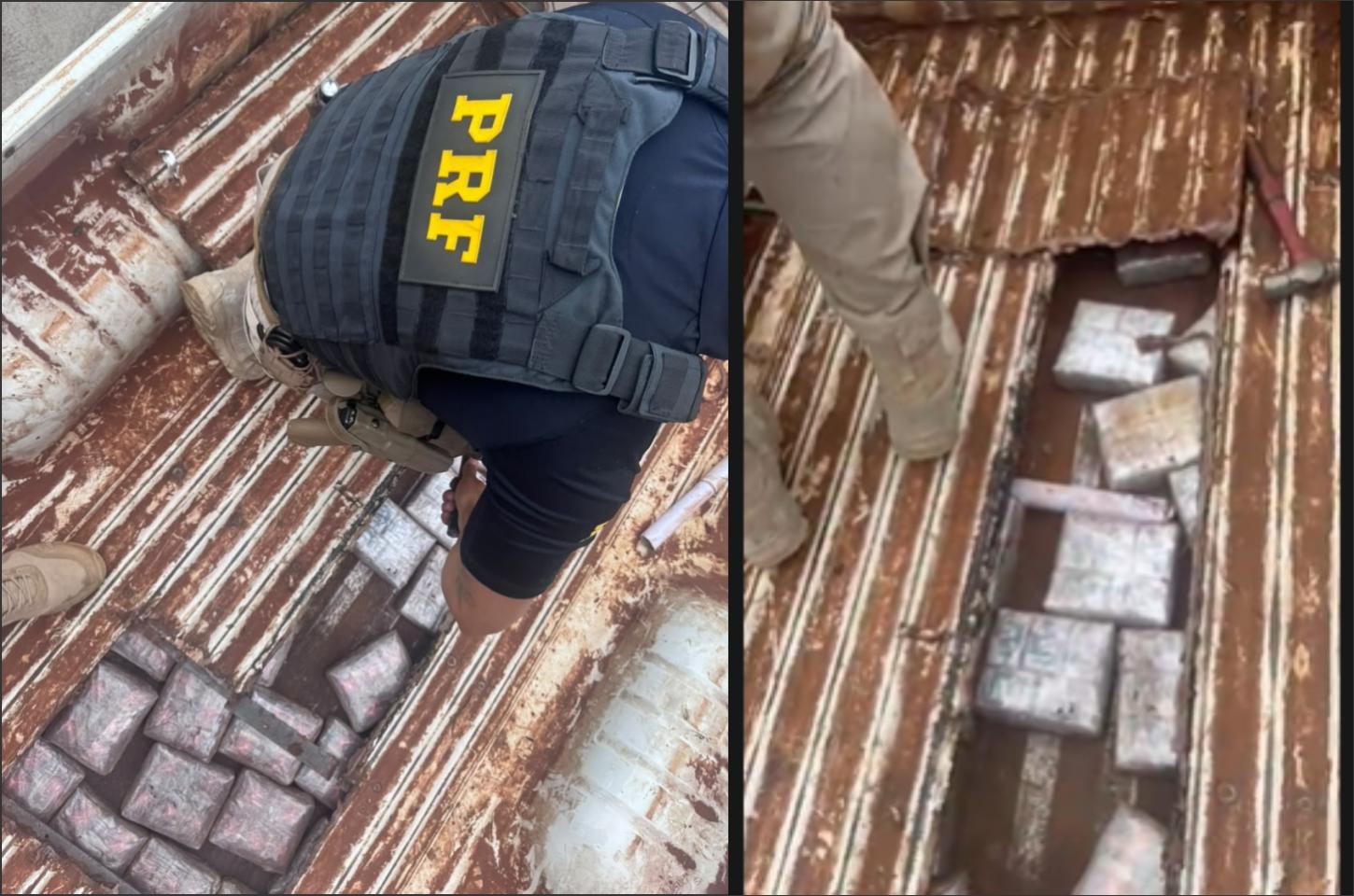 PRF apreende cerca de 76 kg de haxixe escondidos em caminhonete na BR-487