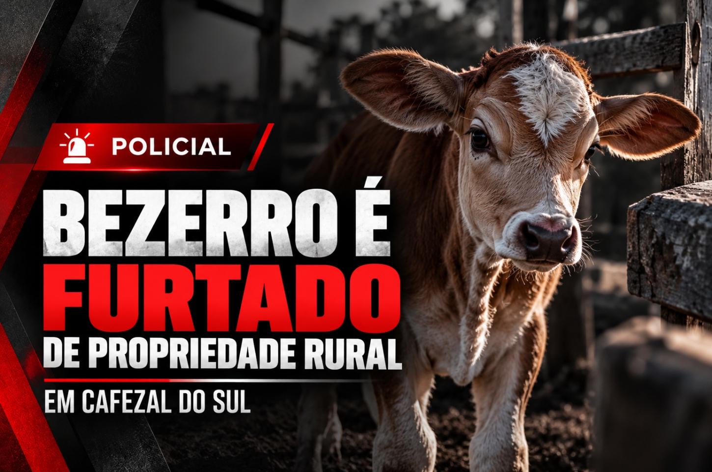 Bezerro é furtado de propriedade rural em Cafezal do Sul