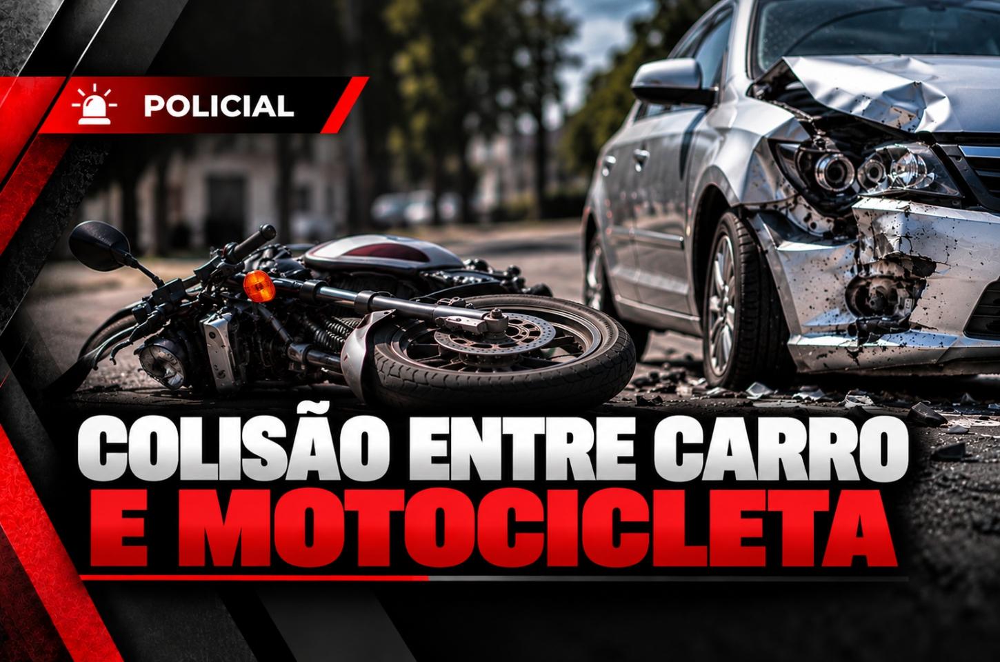Colisão entre carro e motocicleta deixa homem ferido no Centro