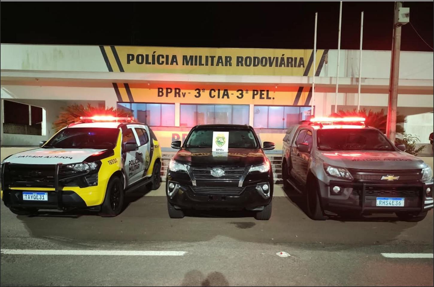ROTAM recupera Toyota Hilux SW4 furtada e prende jovem na PR-323, em Iporã