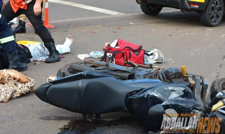 Acidente entre carro e moto deixa motociclista ferido em Iporã
