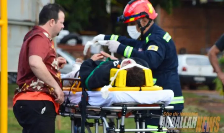Acidente entre carro e moto deixa motociclista ferido em Iporã