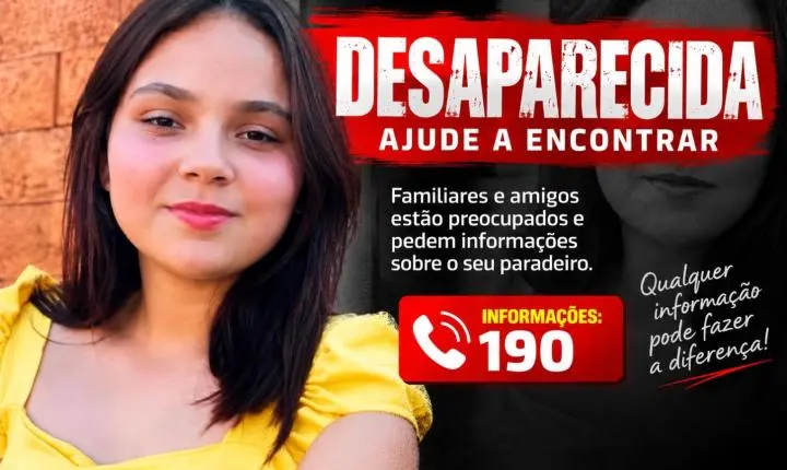 Adolescente de 15 anos desaparecida em Cafelândia pode estar em Goioerê