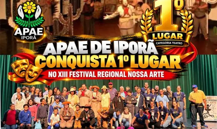 APAE de Iporã conquista 1º lugar em festival regional de arte e garante vaga na etapa estadual