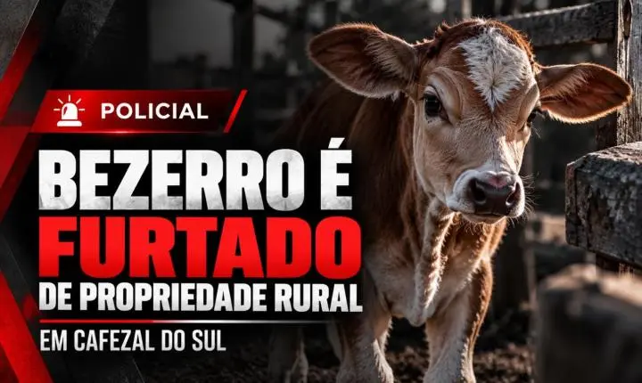 Bezerro é furtado de propriedade rural em Cafezal do Sul