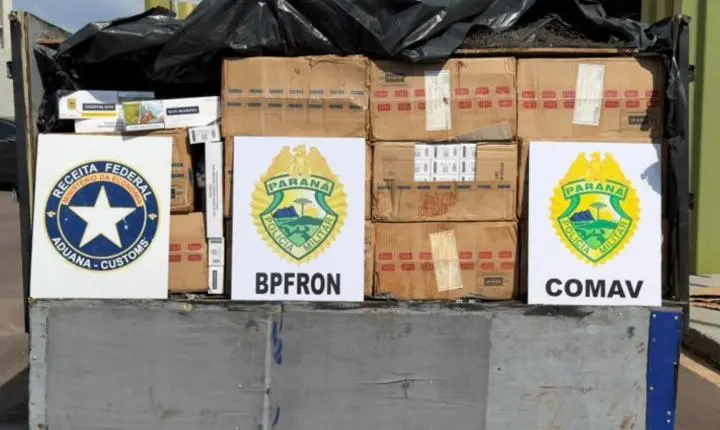 BPFRON, COMAV e Receita Federal apreendem 3 mil pacotes de cigarros contrabandeados e prendem suspeito