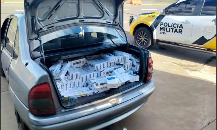 Carga de cigarros contrabandeados é apreendida durante fiscalização na PRC-272 em Iporã