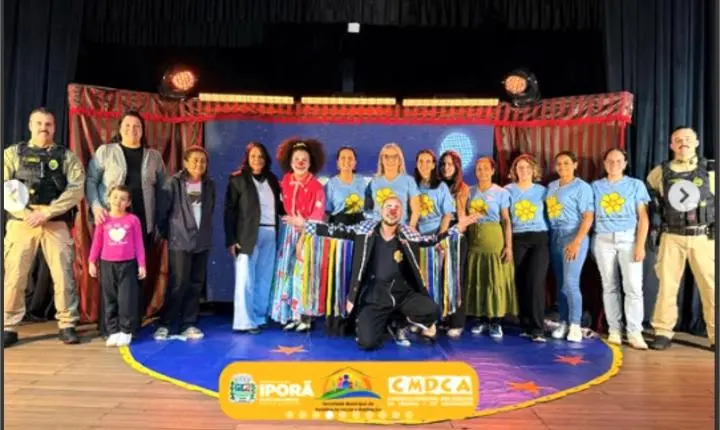 Circo Teatro emociona crianças e leva mensagem de proteção contra o abuso infantil em Iporã
