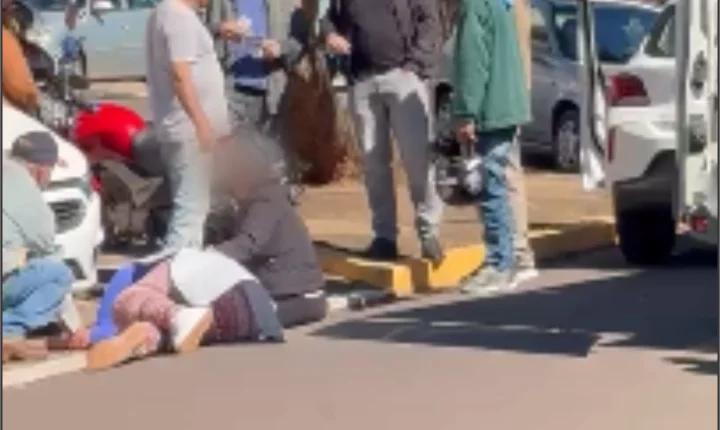 Colisão entre carro e motocicleta deixa mulher ferida na Avenida Castelo Branco em Iporã