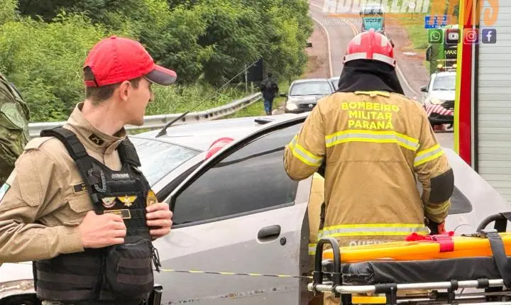 Colisão entre veículos deixa uma vítima morta e outra gravemente ferida na PR-272 em Iporã