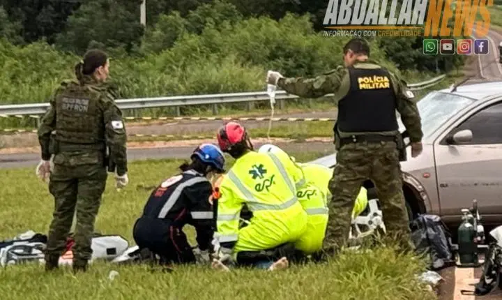 Colisão entre veículos deixa uma vítima morta e outra gravemente ferida na PR-272 em Iporã
