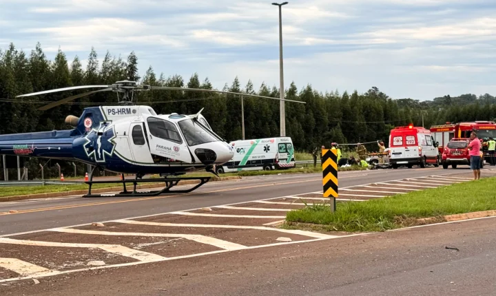 Colisão entre veículos deixa uma vítima morta e outra gravemente ferida na PR-272 em Iporã