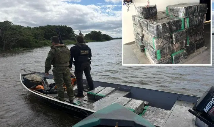 Embarcação com 723 quilos de maconha é interceptada durante ação conjunta no Rio Paraná