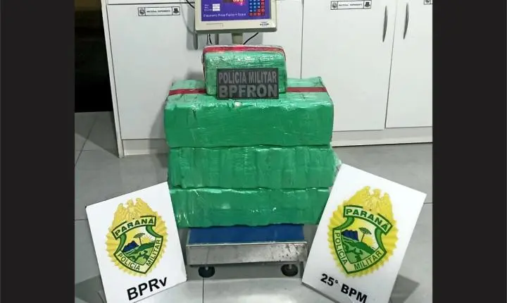 Fuga após colisão termina com quase 50 kg de maconha apreendidos e suspeito preso