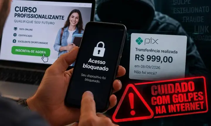 Golpe começa com anúncio de curso profissionalizante e termina com PIX de R$ 999,00