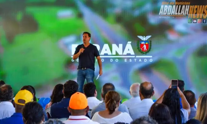 Governador Ratinho Junior inaugura viaduto e anuncia pacote de R$ 72 milhões em investimentos em Iporã