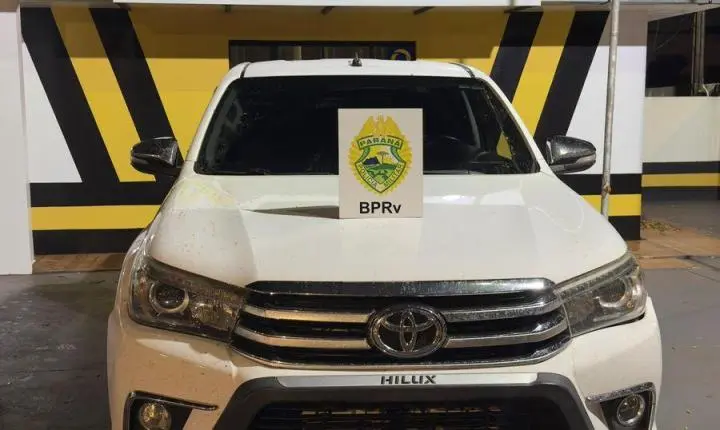 Hilux furtada é recuperada após perseguição policial na PR-364 em Palotina