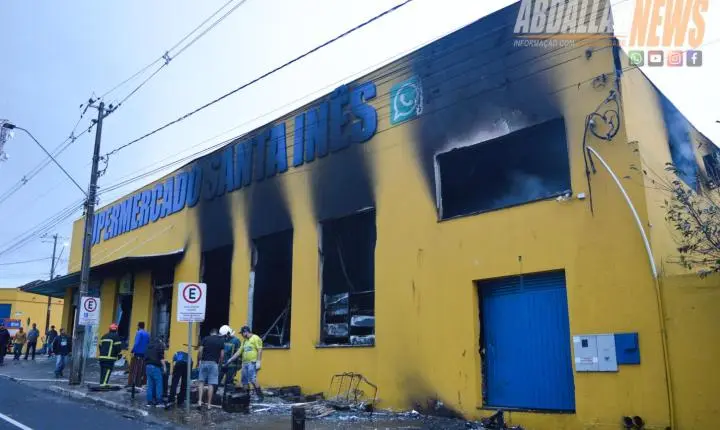 Incêndio destrói Mercado Santa Inês e deixa Iporã em clima de muita tristeza