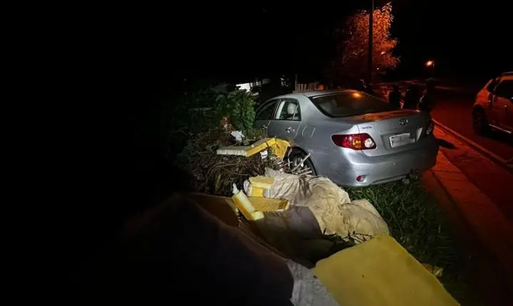 Jovem é preso por dirigir embriagado após colidir carro contra muro em Douradina