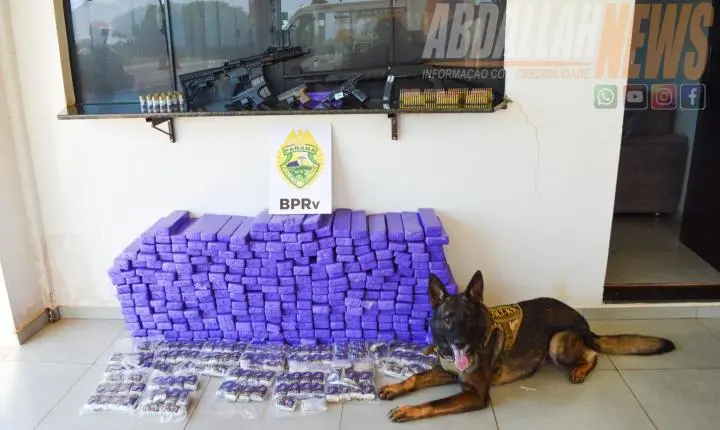 Mais de 100 kg de drogas e armas de grosso calibre são apreendidos durante ação policial na rodovia de Iporã