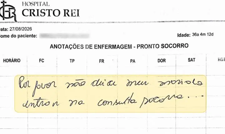 Mulher encontra uma forma silenciosa de pedir socorro e companheiro acaba preso em hospital