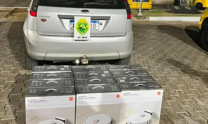 Polícia apreende 12 aspiradores robô de origem estrangeira durante abordagem na PR-323