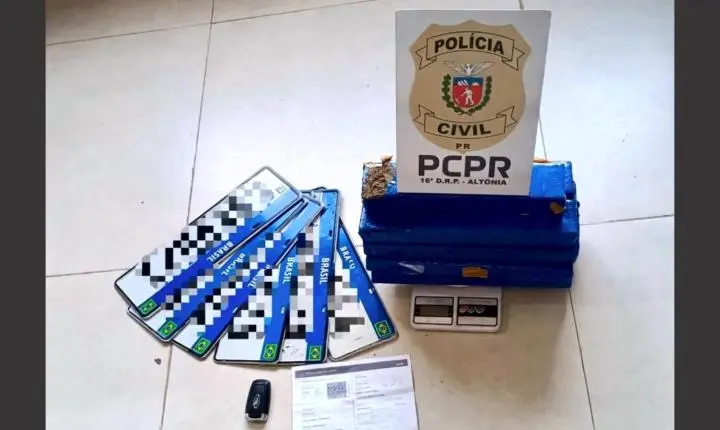 Polícia Civil apreende 7,3 kg de maconha e veículo adulterado em Altônia